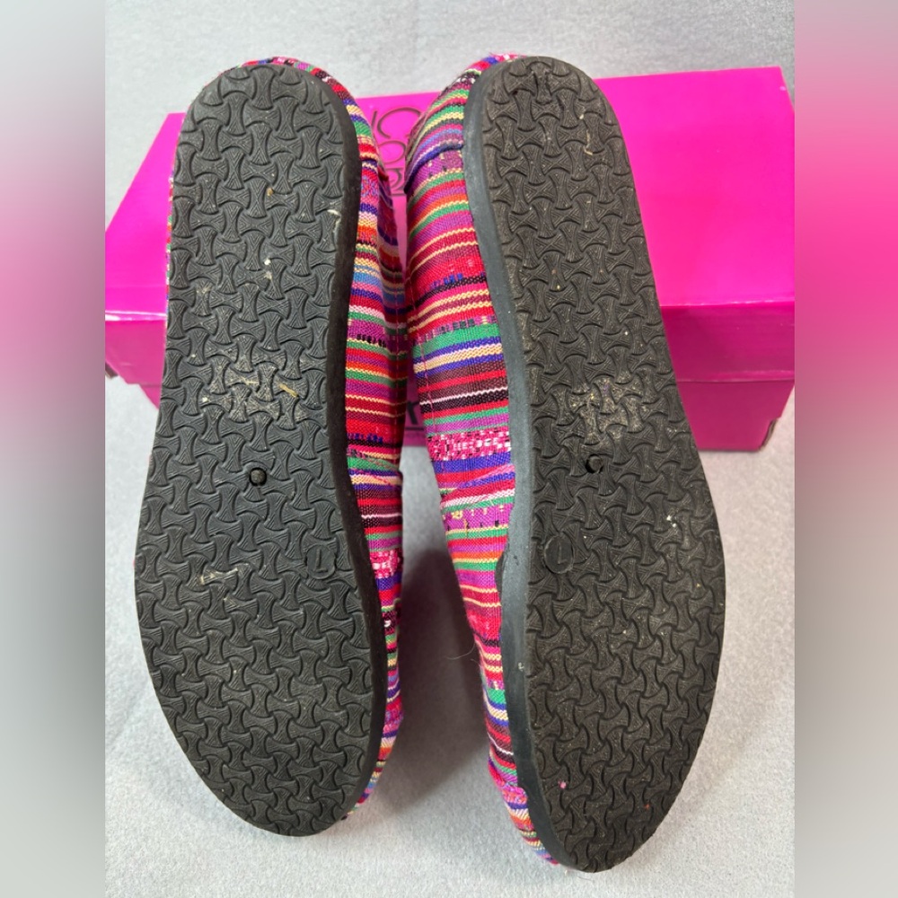 Corkys 7 SUES Striped Multi Colorful Summer Flats Women's Shoes - Picture 8 of 9